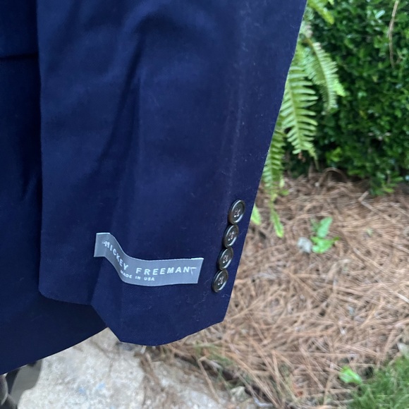 Hickey Freeman Blue Blazer 40L 100% Wool. NEW $100 - Picture 7 of 10